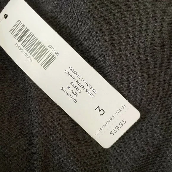 Chico's Womens Cosmic Universe Caren Mesh Skirt Size 3 XL Black White NEW - Picture 5 of 5